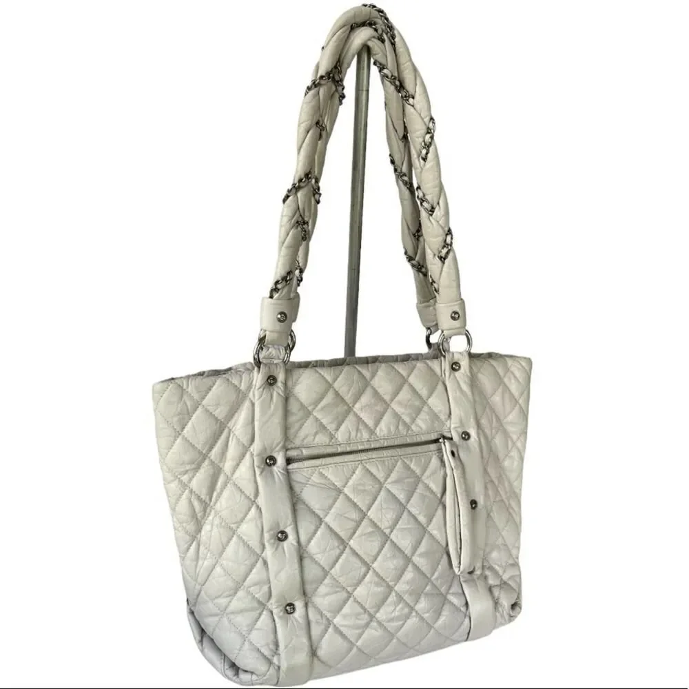 Chanel Matellase Quilted Lambskin Leather Tote Handbag